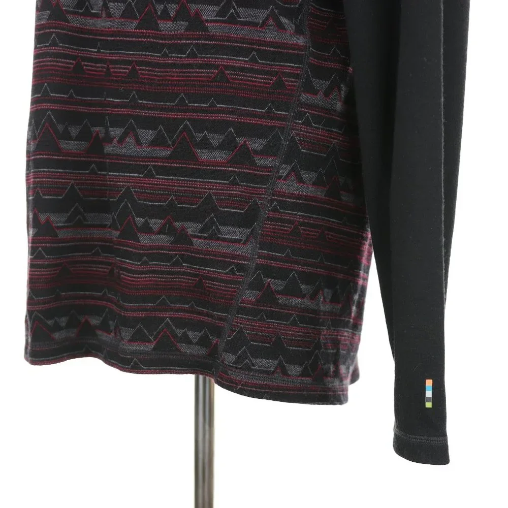 Smartwool Merino 250 Baselayer 1/4 Zip Shirt Sweater Men's XL Black/Red - Picture 7 of 11